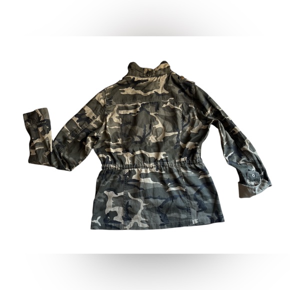 Shinestar Women’s Camo Utility Jacket Size L Cotton Zip Front Drawstring Waist - Picture 3 of 11